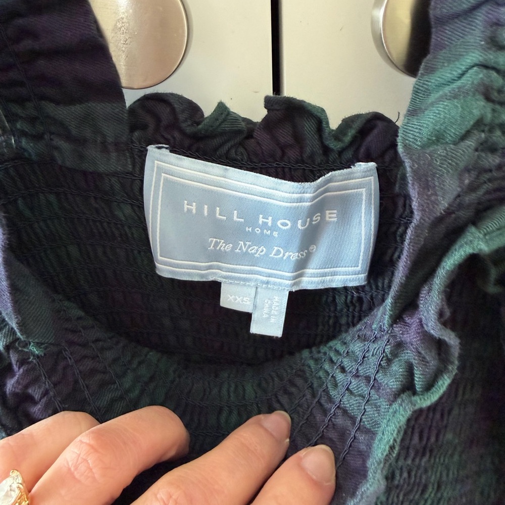 Hill House: Ellie Nap Dress in Dark Green Plaid - Picture 3 of 4